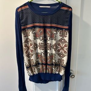 41 Hawthorn Blouse Shirt Top Blue Paisley Medium